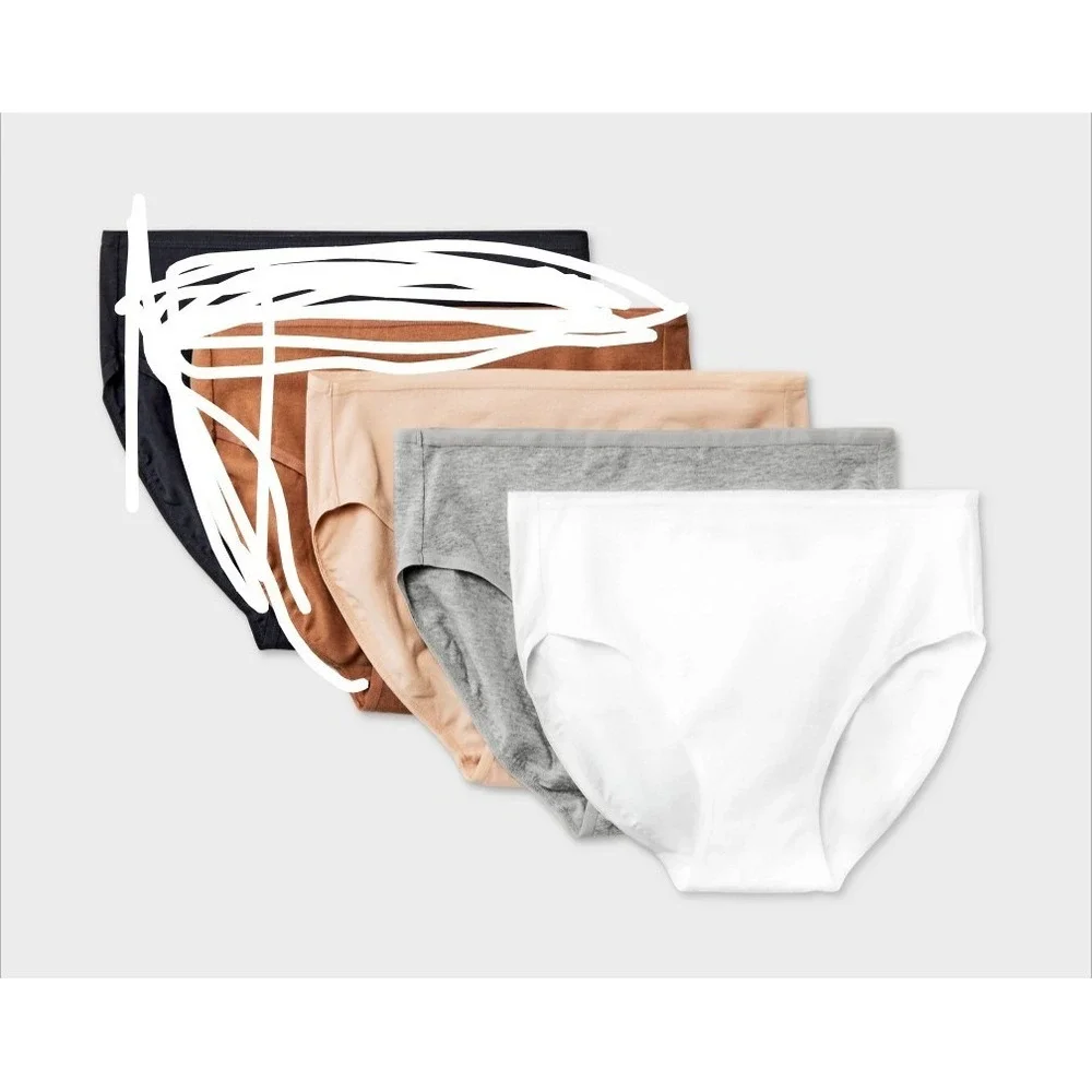 deal worthy Bikini Panties Underwear Womens XL 3 Pack Gray White Nude